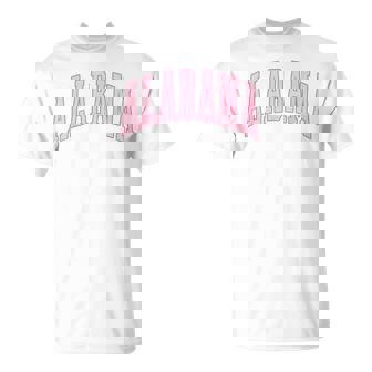 Alabama Vintage Preppy Varsity Pink Sports T-Shirt | Mazezy
