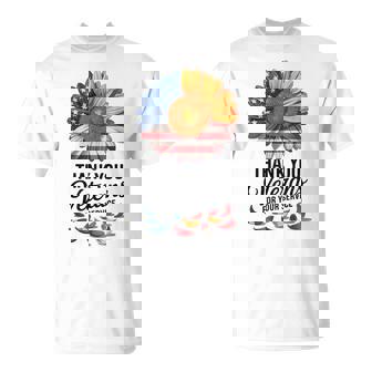 American Pride Sunflower Patriotic Memorial Day Tee T-Shirt | Mazezy