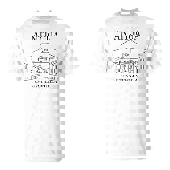 Antigua Guatemala Minimalist City Skyline Travel Souvenir T-Shirt | Mazezy
