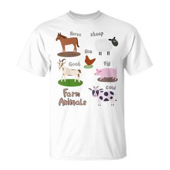 Apprentissage Des Animaux De La Ferme Pour Enfants T-Shirt - Cadeauxyz