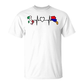 Armenia Italia Heartbeat Armenia Bandiera Italiana Maglietta - Novitaregali