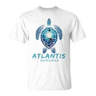 Atlantis Bahamas Sea Turtle Beach Lover Ocean Animals T-Shirt - Monsterry