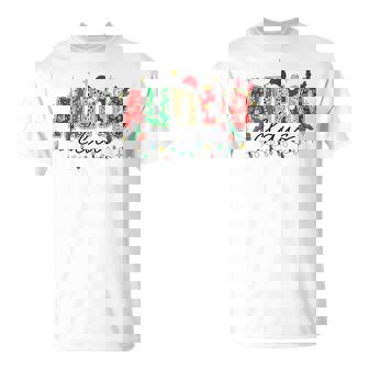 Auntie Claus Aunt Christmas Lights Pajama Family Matching T-Shirt | Mazezy