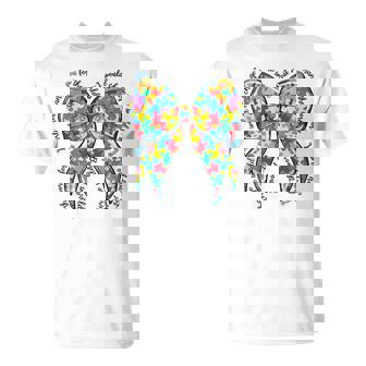 Autism Coquette Bow Puzzle Autism Awareness Proud Autism Mom T-Shirt | Seseable UK