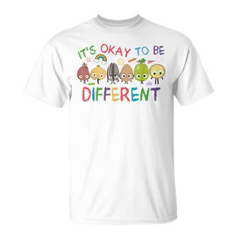 Autism Positives Quote Its Okay To Be Different Preepy Retro T-Shirt | Seseable UK