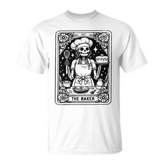 The Baker Tarot Card Skeleton Baking Skull Cook Witchy Chef T-Shirt - Thegiftio