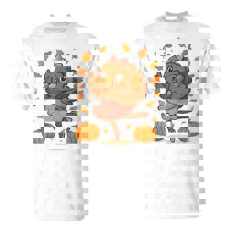 Ballet Turkey Pumpkin Autumn Ballerinas Dancing Thanksgiving T-Shirt | Mazezy