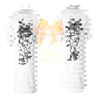 Basketball Hoop Net Coquette Bow Basketball Player Lover T-Shirt | Mazezy