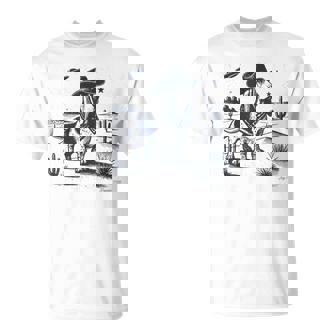 Basset Hound Cowboy Vintage UFO Dog Mom Pet Dad T-Shirt | Mazezy