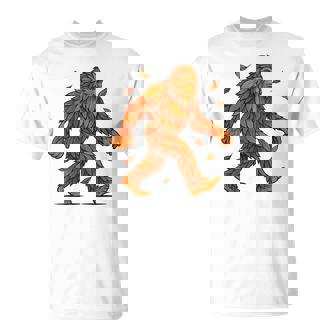 Bigfoot Autumn Sasquatch Fall Forest Creature Thanksgiving T-Shirt | Mazezy