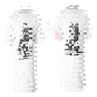 Bigfoot Christmas Holiday Santa Sasquatch Boys Ns Men T-Shirt - Seseable