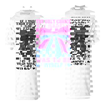 Bisexual Bi Pride Flag Only Choice I Made Was To Be Myself T-Shirt | Mazezy