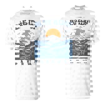 Blue Road Ridge Parkway Mountain Landscape North Carolina T-Shirt | Mazezy