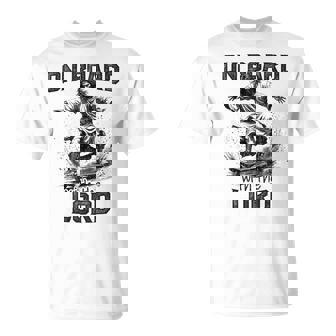 On Board With The Lord Jesus Skateboarding Skateboard T-Shirt - Monsterry