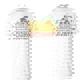 Boilermaker Vintage Sunset Profession Retro Job Title T-Shirt | Mazezy