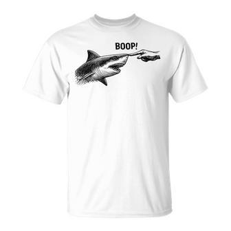Boop Shark Meme Shark Humor Hand Boop Nose Shark T-Shirt - Thegiftio UK