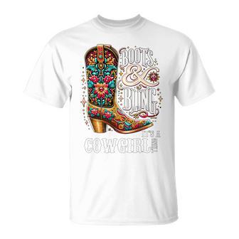 Boots And Bling It's A Cowgirl Thing Western Country Girl T-Shirt - Thegiftio