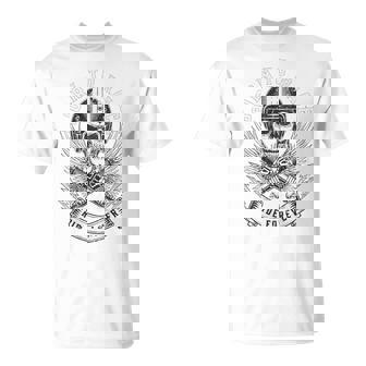 Born To Race Ride Forever スカルバイカーデザイン Tシャツ - Kawaiitshirt