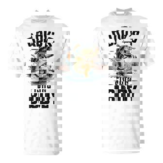 Boy Daddy's Fishing Buddy Matching Fishing Bass Fish Youth T-Shirt - Monsterry