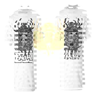 Bruh Camo Deer Hunting Elk Skull Buck Youth Boy Teen T-Shirt | Mazezy