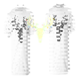 Camo Deer Hunting Christmas Pajama Elk Skull Buck Toddler T-Shirt | Mazezy