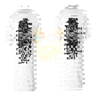 Camo Duck Hunting Local Boy Black Lab Dog Hunting T-Shirt - Monsterry