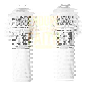 Camo Endure With Faith Christian Workout Gym Jesus Dad Tank Top T-Shirt | Mazezy