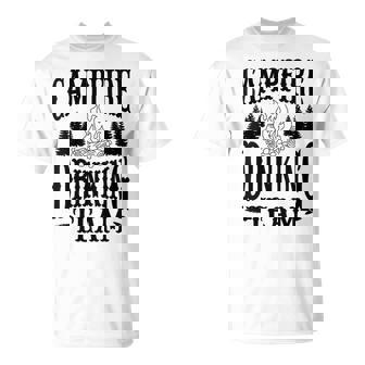 Campfire Drinking Team Camp Fire Saying Wilderness Fun T-Shirt | Mazezy