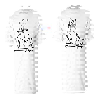 Cat No Kings In America Political Cat Lady T-Shirt - Thegiftio