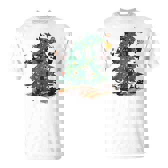 Cats Christmas Tree Lights Kitten T-Shirt | Mazezy