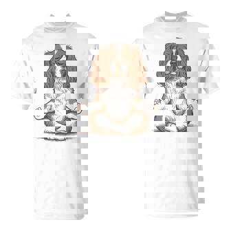 Cavalier Yoga Pose Meditation Workout Dog Mom Dad Namaste T-Shirt | Mazezy