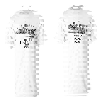 Chicago Illinois Skyline Buildings Architecture Souvenir T-Shirt | Mazezy