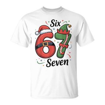 Christmas 67 Meme 67 Santa Elf T-Shirt - Thegiftio UK