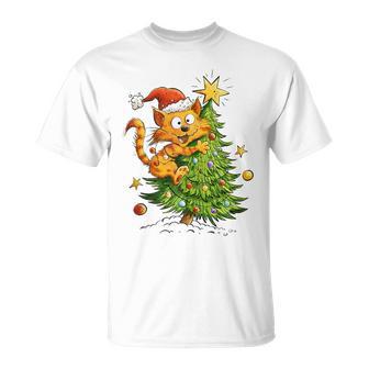 Christmas Cat Tree Mischief Cute Holiday Kitty Chaos Tank Top T-Shirt | Mazezy