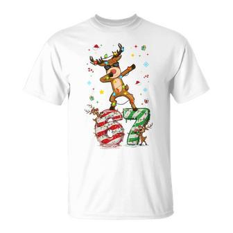 Christmas Dabbing Reindeer Meme Gen Alpha Six Seven 67 T-Shirt - Thegiftio UK