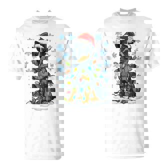 Christmas Lights Wrapped On Cute Australian Cattle Dog Lover T-Shirt | Mazezy