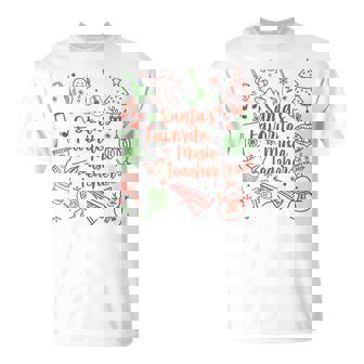 Christmas Santa's Favorite Music Teacher Life Xmas Musician T-Shirt | Mazezy