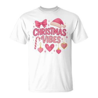 Christmas Vibes Candy Cane Holiday Girls T-Shirt - Thegiftio UK