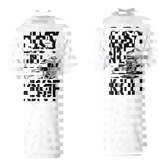 Classy Until Kick-Off – Fun Football Mom Game Day T-Shirt | Mazezy