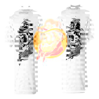 Cowboy Skull Raglan Baseball Tee T-Shirt | Mazezy