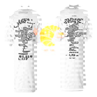 Croissant Club Cute French Pastry Cartoon T-Shirt - Monsterry