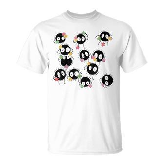 Cute Anime Soot Man Ball With Colourful Sugar Stars T-Shirt | Seseable UK