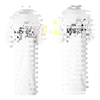 Cute Cats Hanging On A Clothes Line Cat T-Shirt - Thegiftio