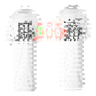 Cute Christmas Foxes Holiday Lights Antlers T-Shirt - Thegiftio