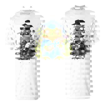 Cute Graduation Frog Holding Diploma T Shirt T-Shirt | Mazezy