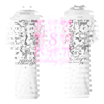 Cute It's My 8 Bday Coquette Bow 8Th Birthday Girls T-Shirt - Monsterry