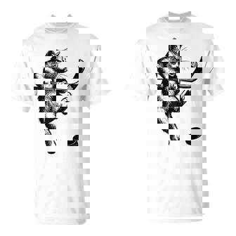 Cute Kitten Playing Ice Hockey Stick Puck Ice Hockey Cat T-Shirt | Mazezy