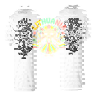 Cute Lithuanian Girl In Folk Dress And Floral Crown For Kids T-Shirt | Mazezy