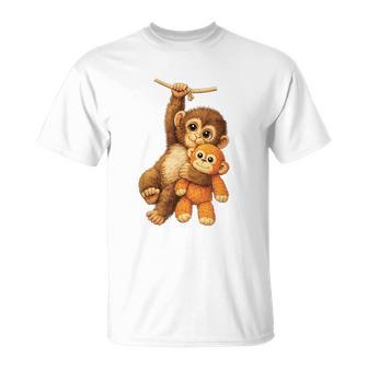 Cute Monkey Punch Stuffed Buddy Plush Hugging Monkey Punch T-Shirt - Thegiftio UK