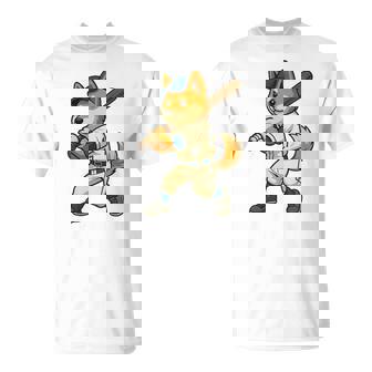 Cute Shiba Baseball Player Dog Sports Art T-Shirt | Mazezy